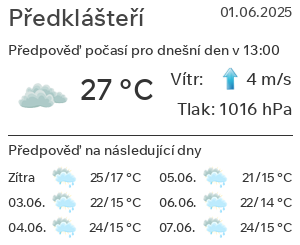 Počasí Předklášteří